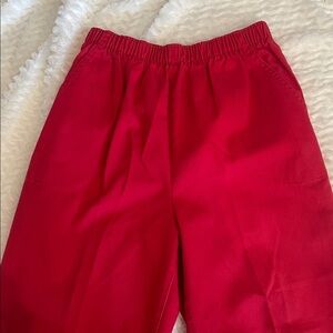 Women vintage  Red Pants size 8 elastic waist